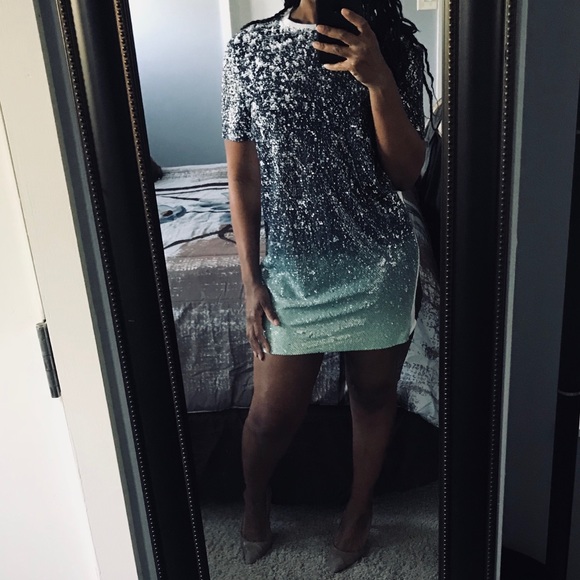 Zara Dresses & Skirts - 🤚🏽FINAL🤚🏽Zara Sequin Shirt Dress!!